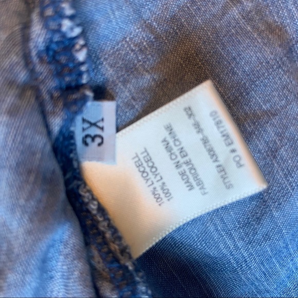 Cloth & Stone | Chambray Ruffled Top D254 - Picture 8 of 13